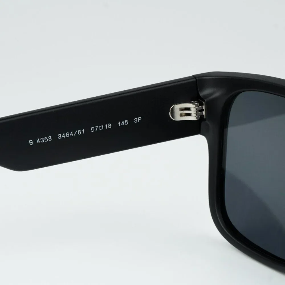 NEW Burberry BE4358 KNIGHT 346481 Matte Black Dark Grey Polarized Men Sunglasses